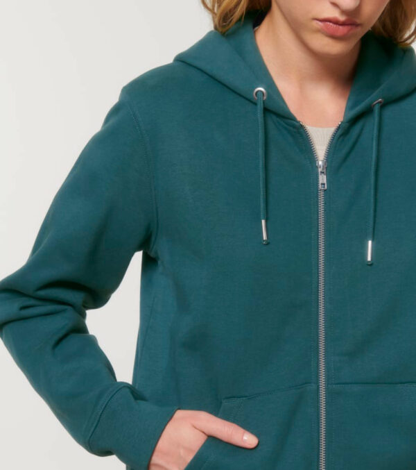 Zipped Hoodie unisex Petrol blue - Image 5