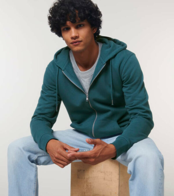 Zipped Hoodie unisex Petrol blue - Image 2