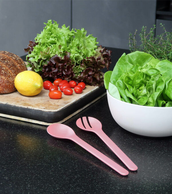 Salad server made of bioplastic, pastel pink - Image 3