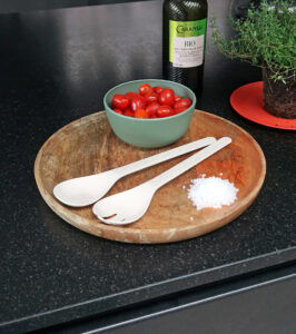 Salatbesteck aus Biokunststoff, weiß – Bild 5
