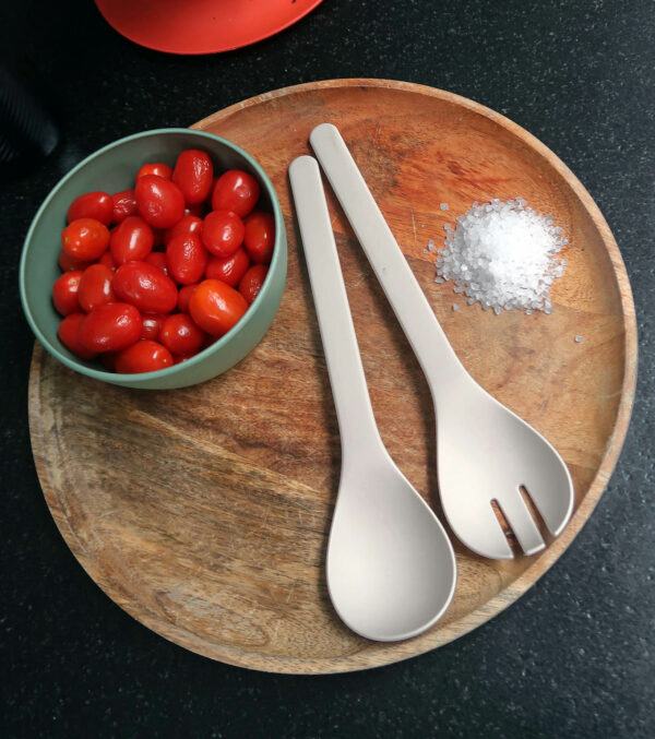 Salad server made of bioplastic, white - Image 3