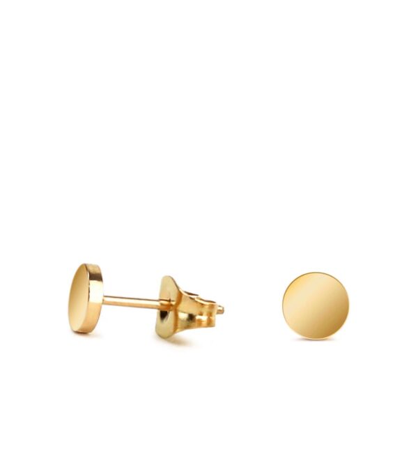 Fine ear studs round 4 mm gold