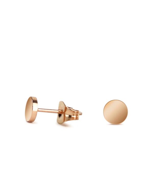 Fine ear studs round 4 mm rose gold - Image 2