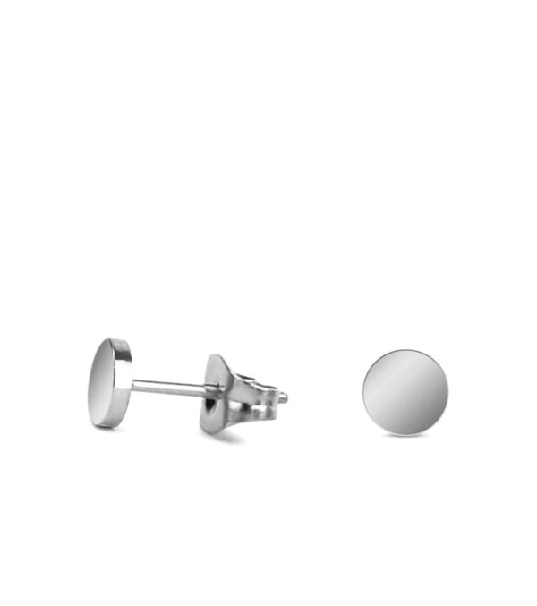 Fine ear studs round 4 mm silver - Image 2