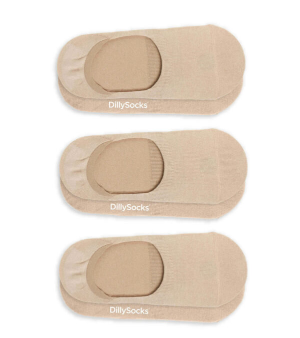 3-pack Invisible Socks, sand