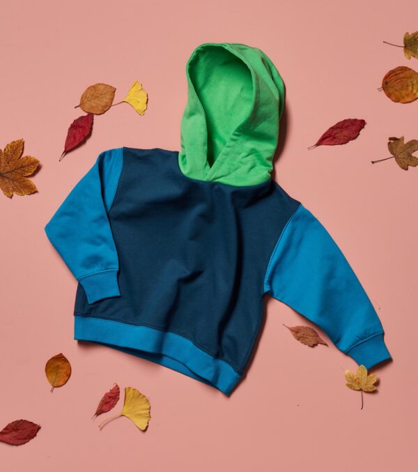 Kid's hooded sweatshirt Color Blocking - Image 2