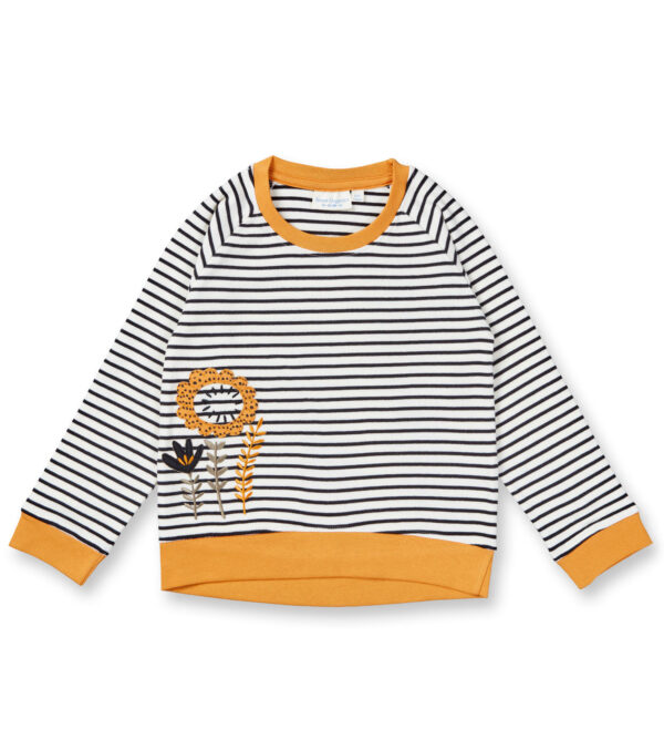 Girls long-sleeved shirt with flower applications