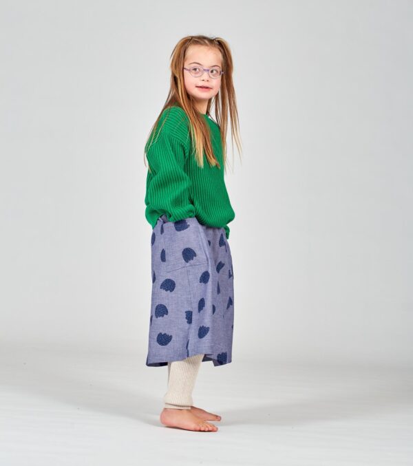 Girls knit sweater in bright green - Image 2