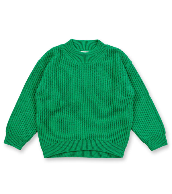 Girls knit sweater in bright green