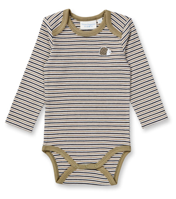 Long sleeve body olive stripes with Hedgehod