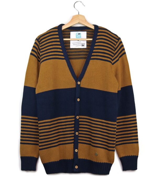 Men's Cardigan Lemoray navy-caramel - Image 10