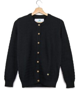 Cardigan Penny schwarz mit feinem zig-zag Muster – Bild 7