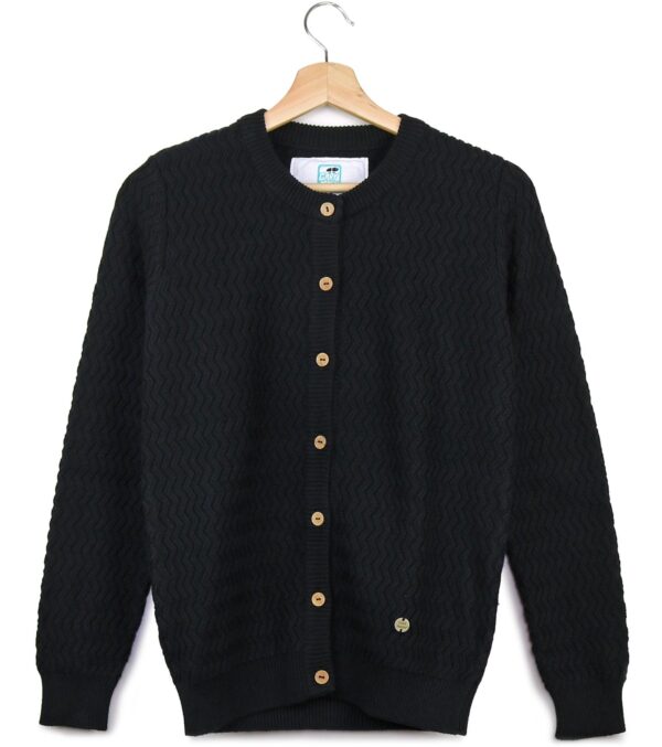 Cardigan Penny black with fine zig-zag pattern - Image 7