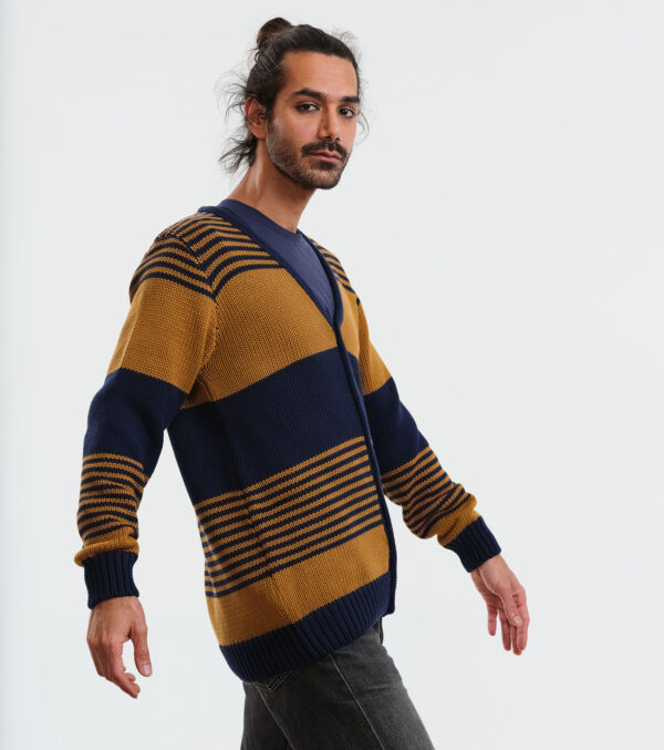 Men's Cardigan Lemoray navy-caramel - Image 7