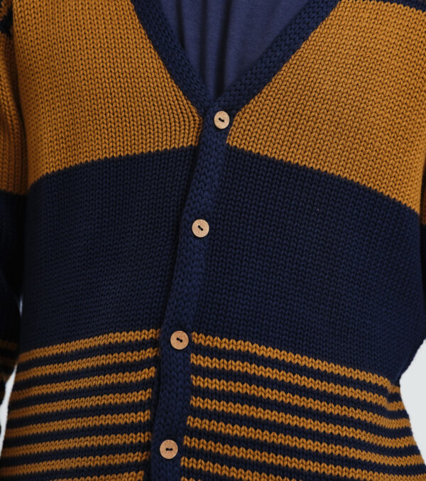 Men's Cardigan Lemoray navy-caramel - Image 5