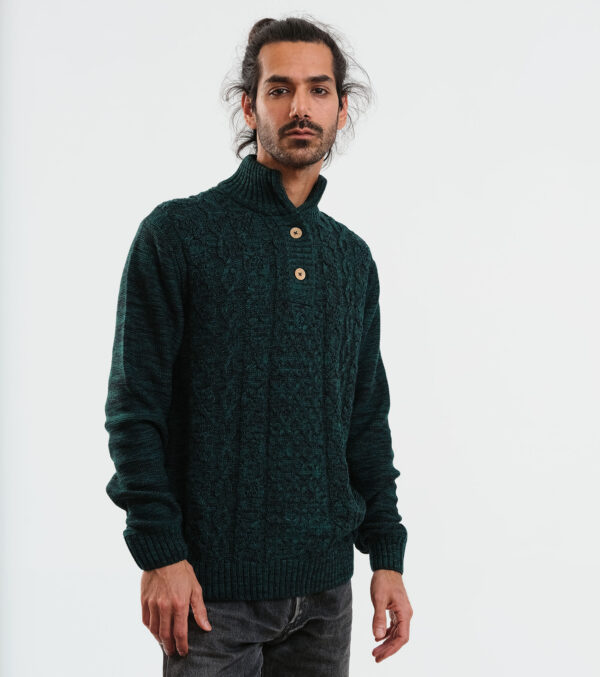 Strickpullover Wilton Mélange schwarz-grün – Bild 7