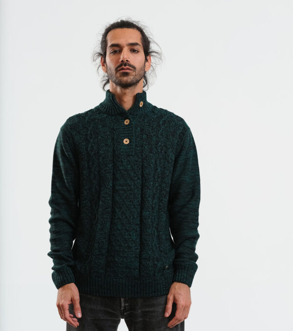 Strickpullover Wilton Mélange schwarz-grün