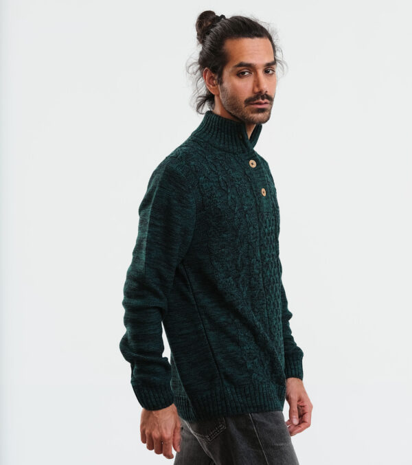 Strickpullover Wilton Mélange schwarz-grün – Bild 6