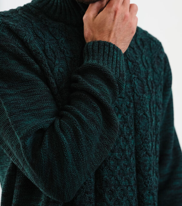 Strickpullover Wilton Mélange schwarz-grün – Bild 8