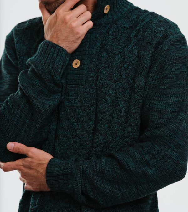Strickpullover Wilton Mélange schwarz-grün – Bild 5