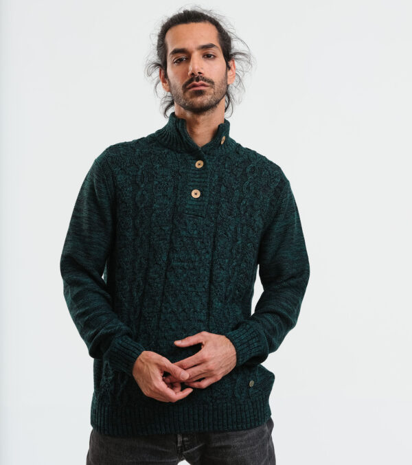 Strickpullover Wilton Mélange schwarz-grün – Bild 3