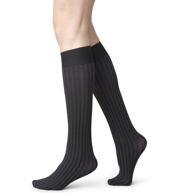 Hilda Net Knee-Highs Black