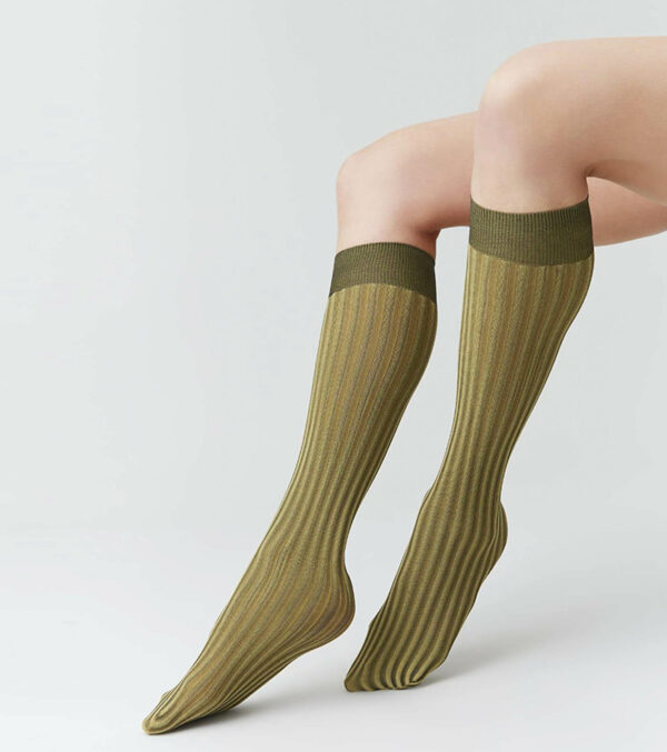 Hilda Net Knee-Highs Olive - Image 2