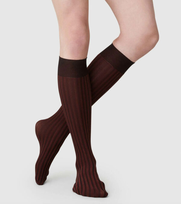 Hilda Net Knee-Highs Wine - Image 2