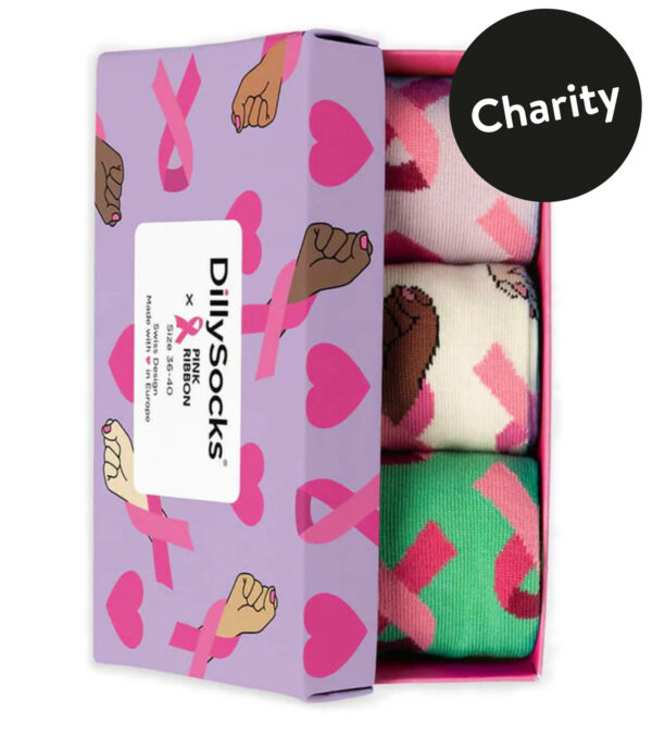 Pink Ribbon Socks Box