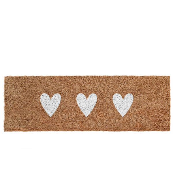 Small coconut Doormat Hearts 75 x 25 cm