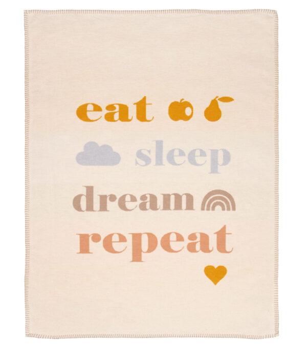 Babydecke 75 x 100, eat sleep dream repeat