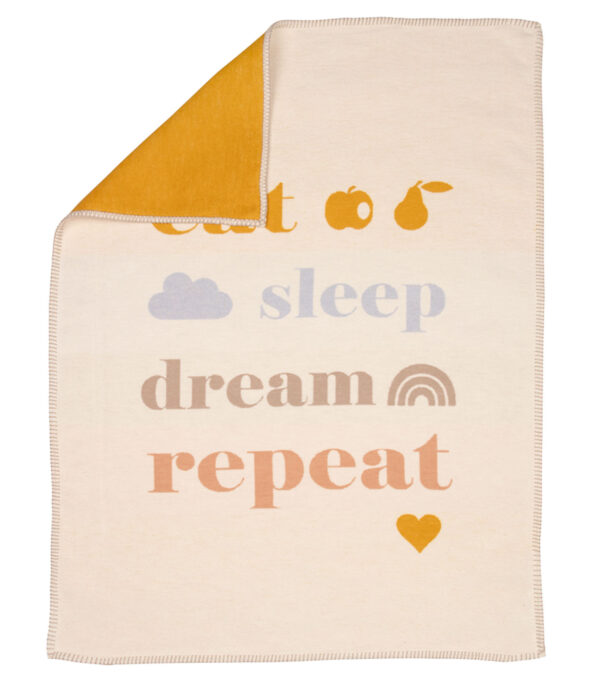 Babydecke 75 x 100, eat sleep dream repeat – Bild 3