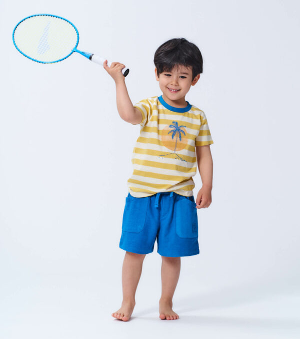 Children‘s T-shirt yellow stripes with palm tree - Image 3