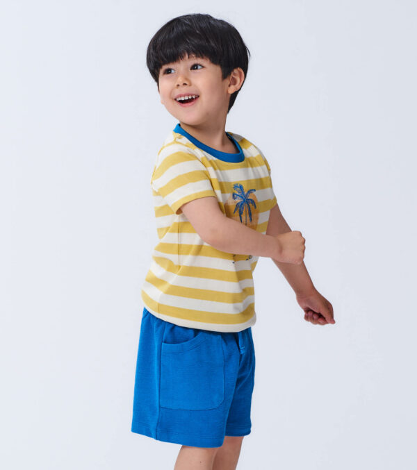 Children‘s T-shirt yellow stripes with palm tree - Image 2