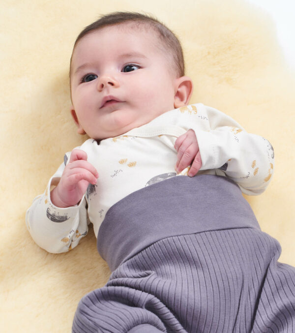 Baby wrap bodysuit ivory with elephants - Image 4