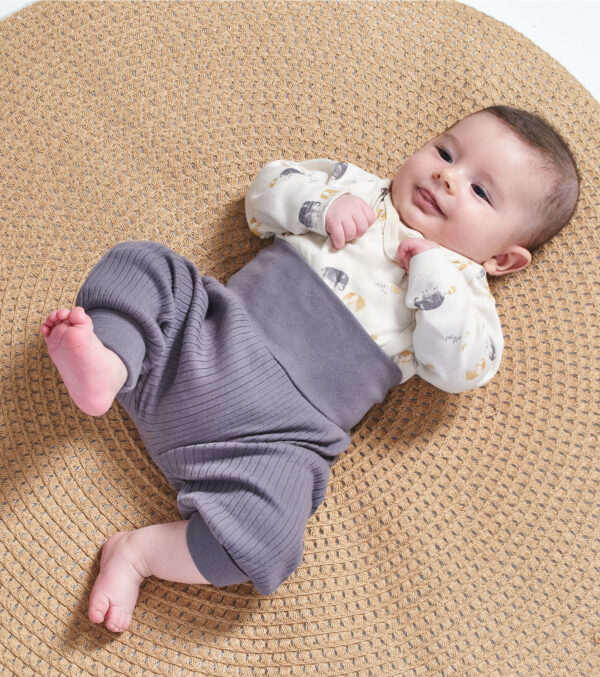 Baby wrap bodysuit ivory with elephants - Image 3