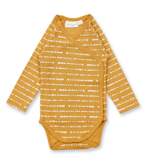 Baby wrap bodysuit mustard yellow