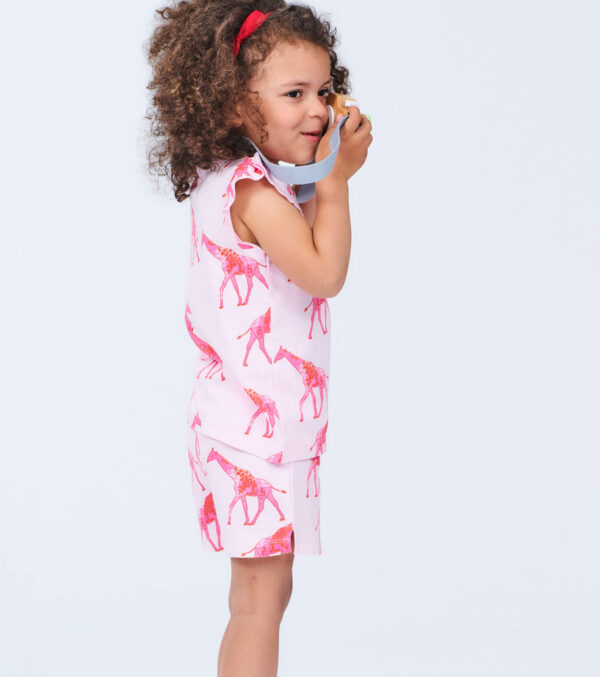 Short Children's Pajamas with Giraffes - Image 2