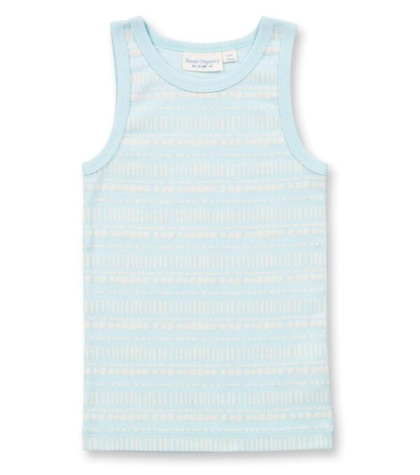 Boys vest sage ice blue pattern