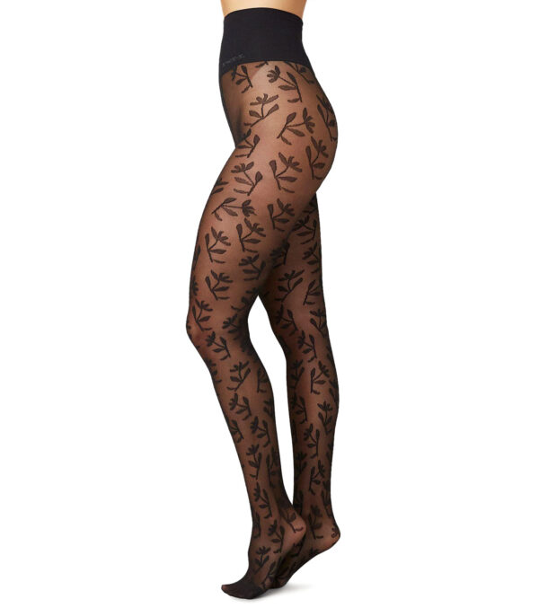 Strumpfhose Flora Flower 40 den Schwarz