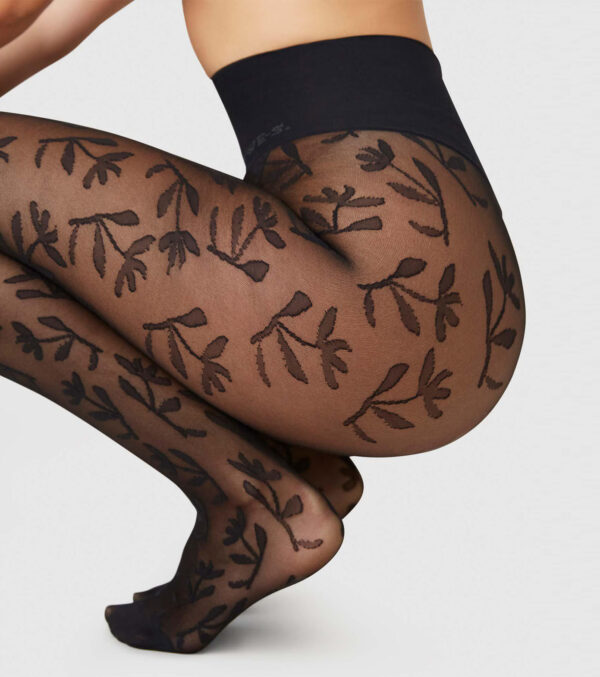 Strumpfhose Flora Flower 40 den Schwarz – Bild 2