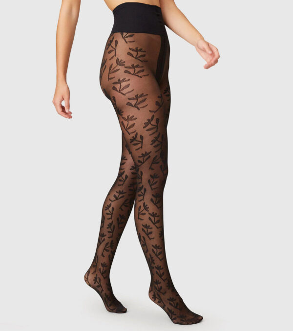 Strumpfhose Flora Flower 40 den Schwarz – Bild 3