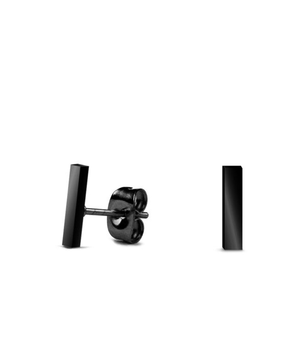 Ohrstecker Stäbchen Rechteck 9 mm schwarz – Bild 2