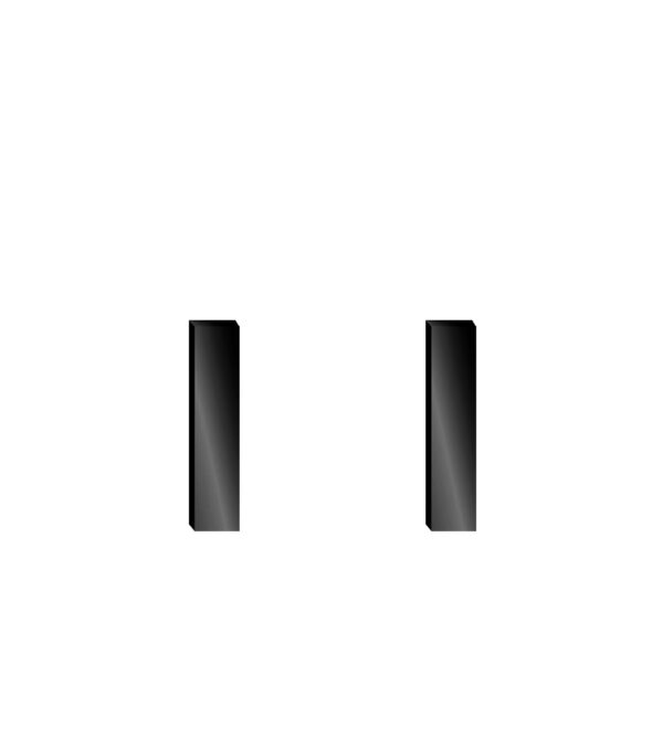 Ohrstecker Stäbchen Rechteck 9 mm schwarz