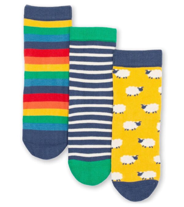 Bunte Socken 3er-Pack, Schafe
