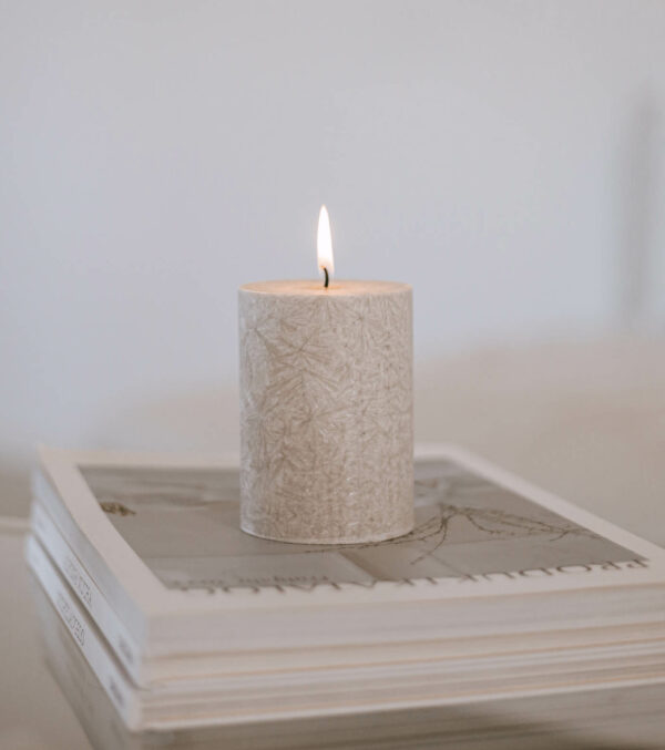 Block candle light gray, Ø 7 cm - Image 3