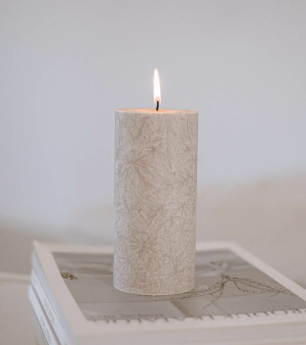 Block candle light gray, Ø 7 cm - Image 5