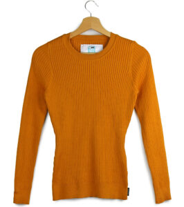Gestricktes Slim Fit Longsleeve Yuma cognac – Bild 5
