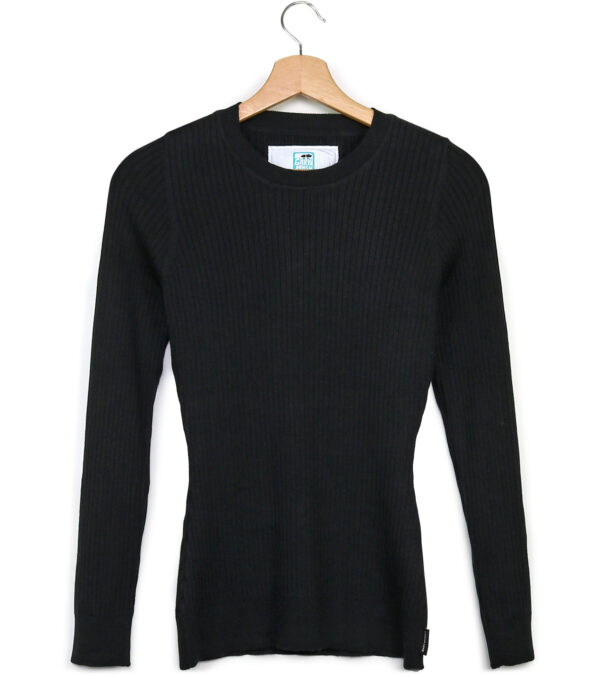 Gestricktes Slim Fit Longsleeve Yuma schwarz – Bild 5
