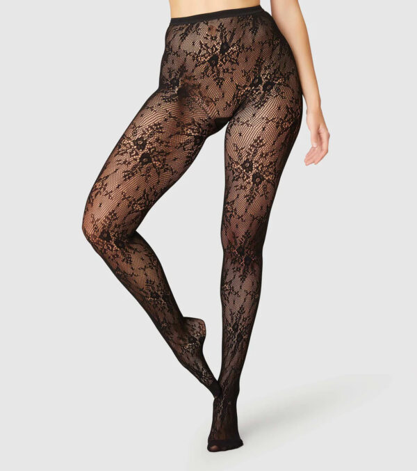 Lace tights Rosa black - Image 4